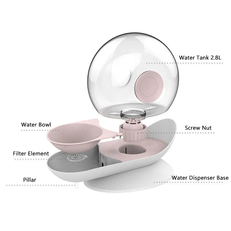 2.8 L Pet Automatic Feeder Large Drinking Bowl