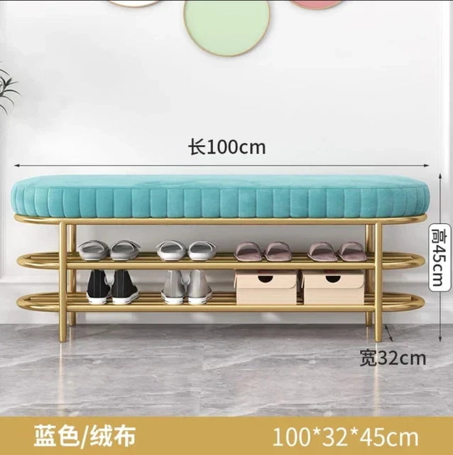 Nordic Shoe Bench Soft Cushion Multifunctional Shoe Rack