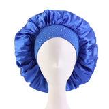 New Women Rhinestone Satin Silky Bonnet Elastic Band