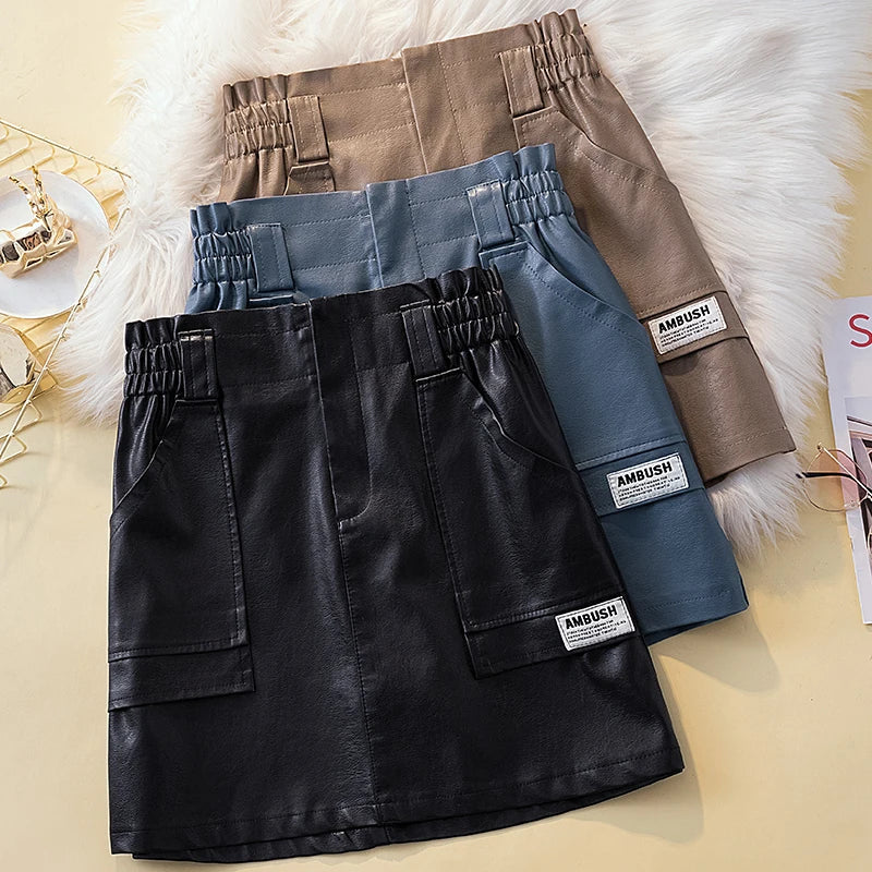 Plus Size 3XL 4XL PU Punk y2k Skirt