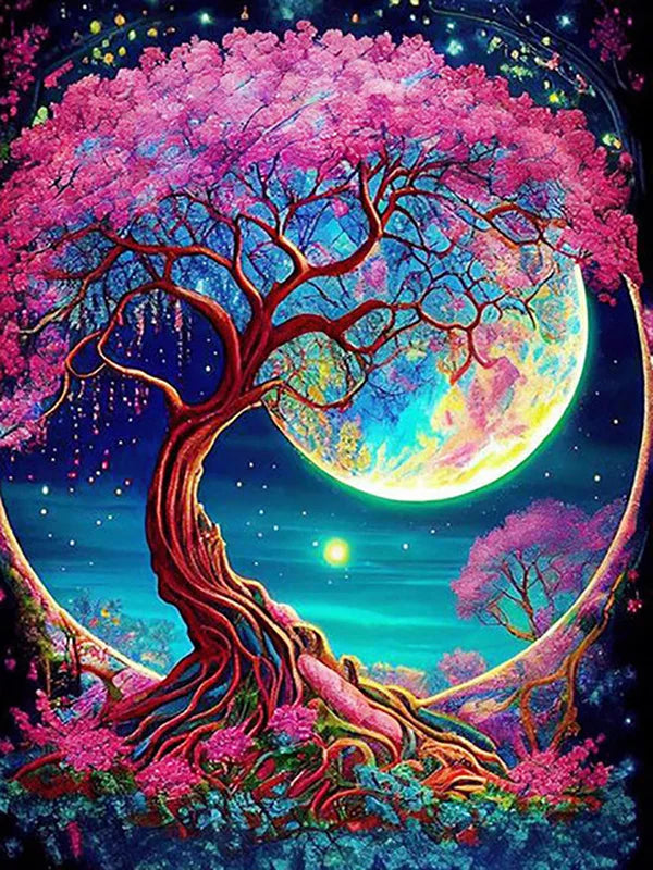 Colorful Trees And The Moon Personality DIY Full