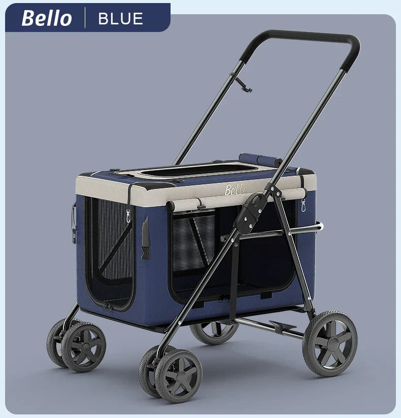 Bello Pet Strollers Folding Trolley Lightweight Pets Cat