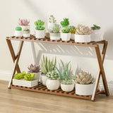 Wooden Multilayer Flowerpot Organizer Flower Holder Balcony Stand