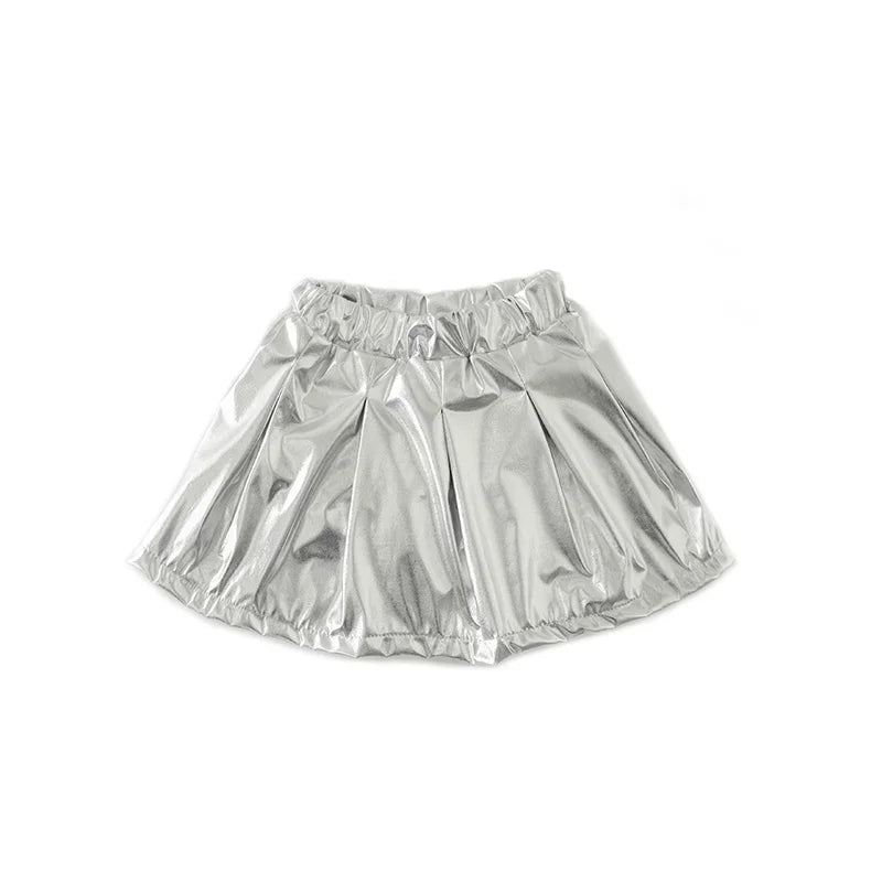 Children silver stage hip hop girl dance costume