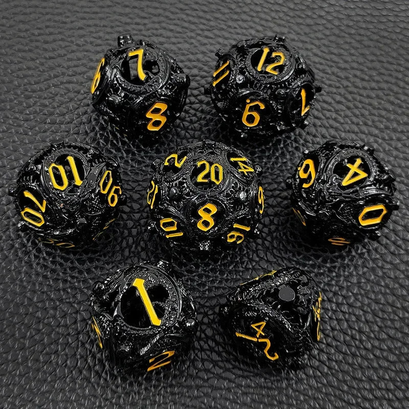 7PCS/SET DND Metal Dice Set Three-dimensional Flying Dragon