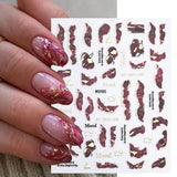 Purple Marble Nails Stickers Smoke Design Manicure Decals