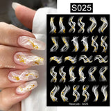 Purple Marble Nails Stickers Smoke Design Manicure Decals