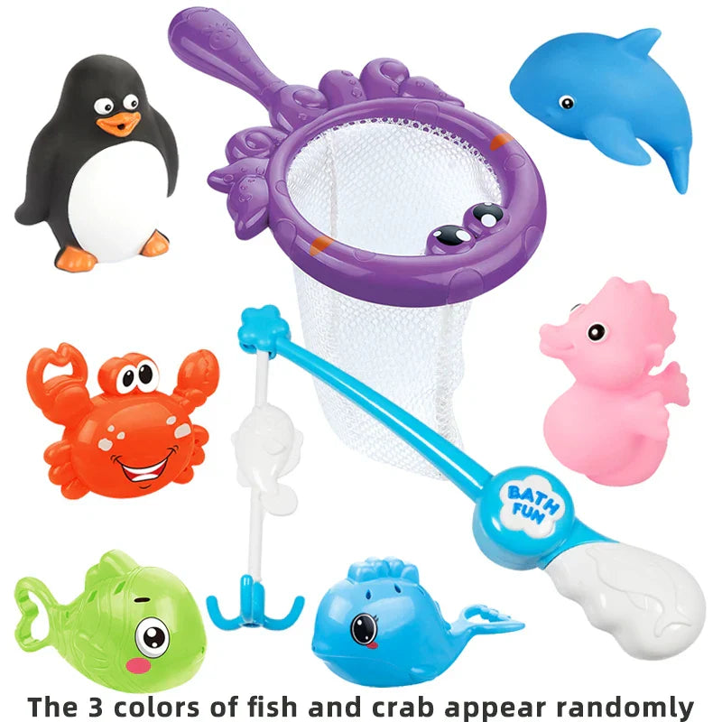 Bath Toys Fishing Games Fish Net Squirt Fishes