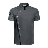 Unisex Chef Jacket Short Sleeve Kitchen Cook Coat