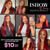 99J Straight Bundles With Closure Burgundy Human Hair