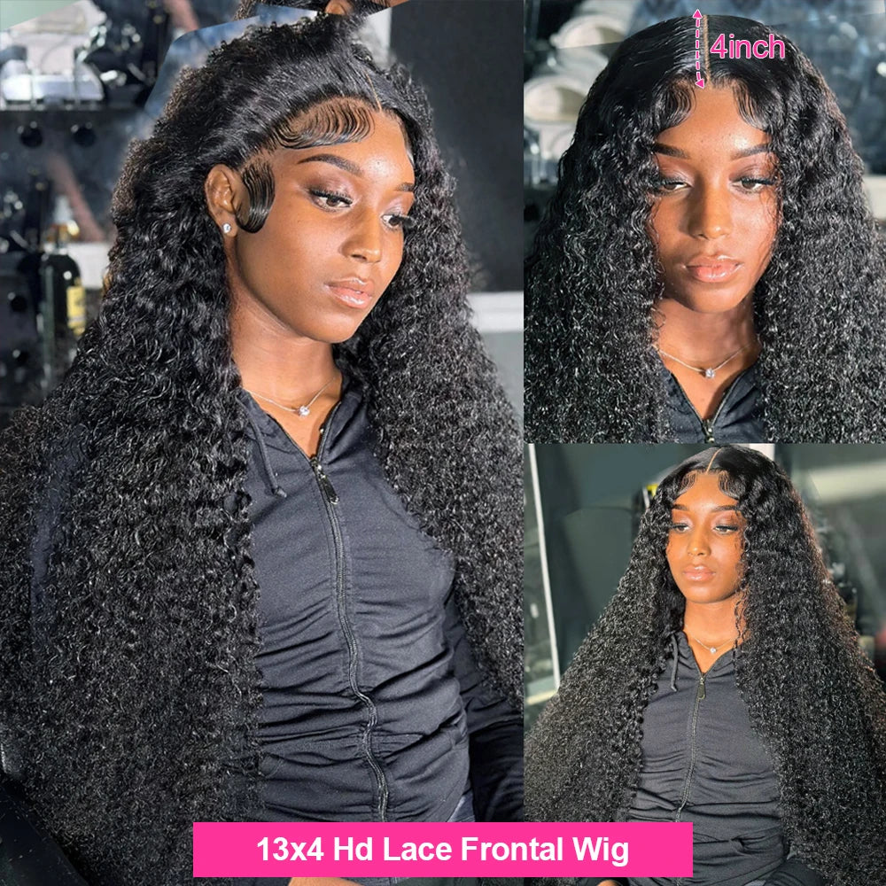 40Inch Deep Wave Frontal Wig Transparent 13x4 13x6