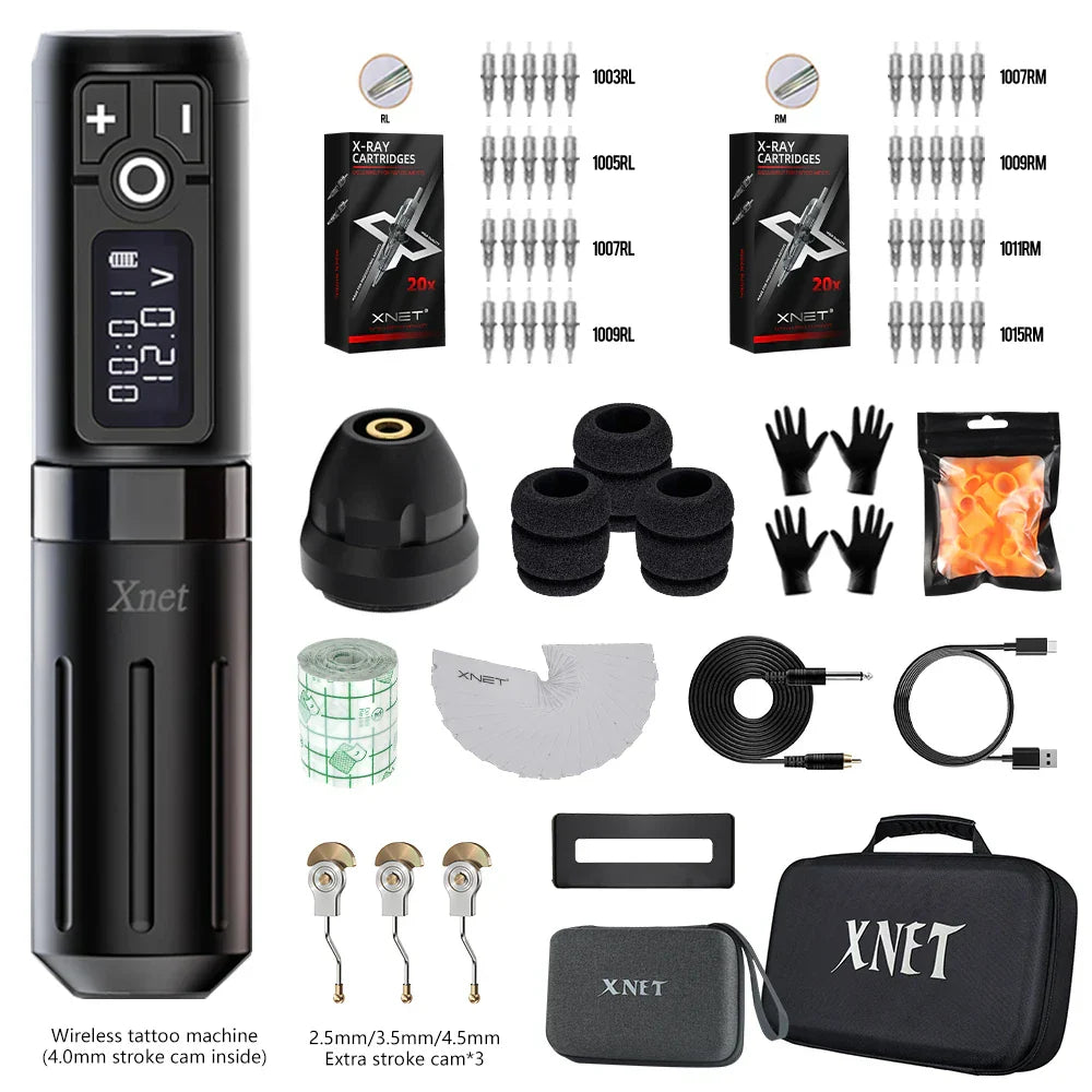 XNET Plus Wireless Tattoo Machine Pen Kit Extra