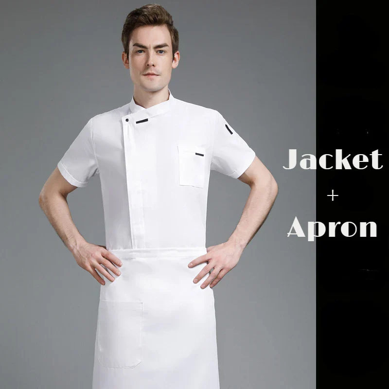 Unisex Chef Jacket ShortLong Sleeve Men Women Crossover