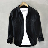 HIQOR New Mens Vintage Shirt Male Lone Sleeve