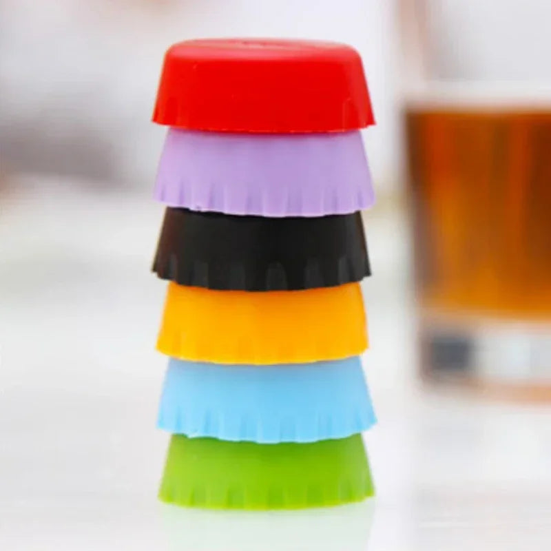 6pcs/12pcs Candy Colors Silicagel Beer Bottle Caps Bar