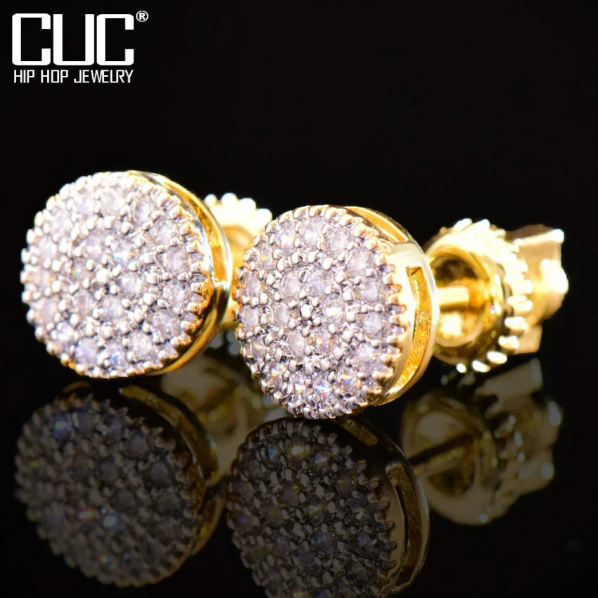 CUC 8MM Round Shaped Screw Back Stud Earring