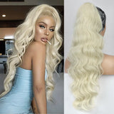Vigorous Synthetic Long Body Wavy Drawstring Ponytail for