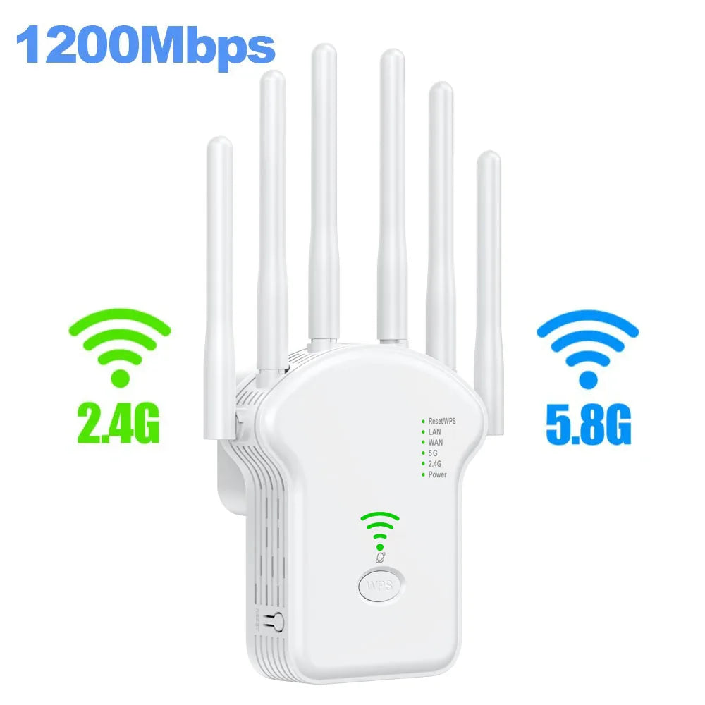 1200Mbps Wireless WiFi Repeater WiFi Signal Repeater Dual-Band