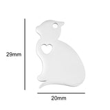 10pcs I Love My Cat Dog Animals Stainless