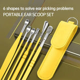 6PCS Stainless Steel Earpick Ear Cleaner Spoon Wax