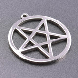5pcs Hollow Round Pentagram Charm for Jewelry Making