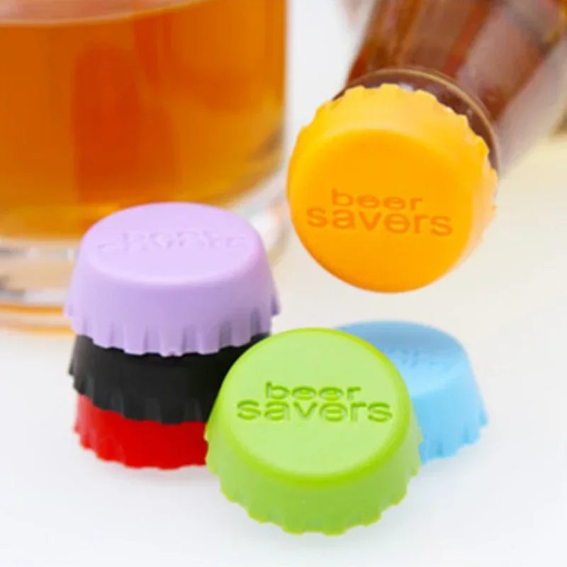 6pcs/12pcs Candy Colors Silicagel Beer Bottle Caps Bar