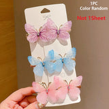 1pc Random Colorful Butterfly Hairpins Girl Hair Clips