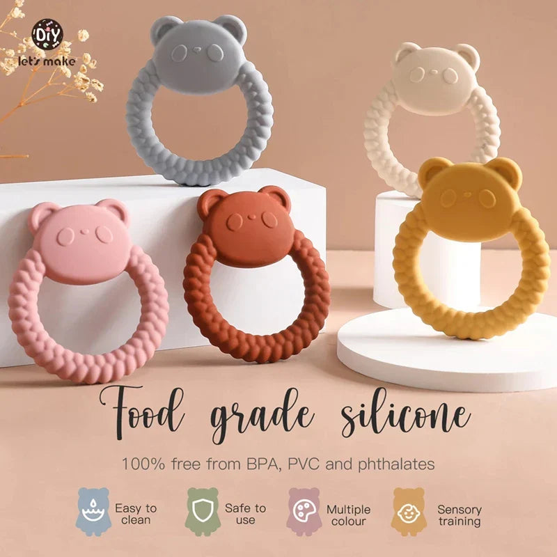 Let's Make 1PCS Baby Teether Silicone Toy BPA
