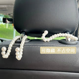 Car Rear Seat Hook White Pearl Hanger Car