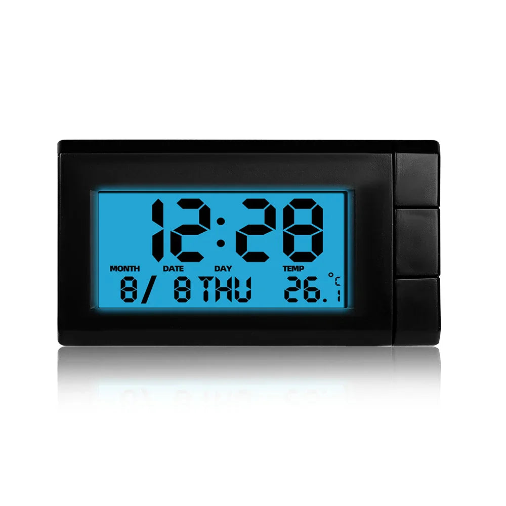 Electronic Car Clock 2 IN 1 Thermometer Time Watch Auto Clocks Luminous LCD Digital Display Dashboard Styling Accessories ZW