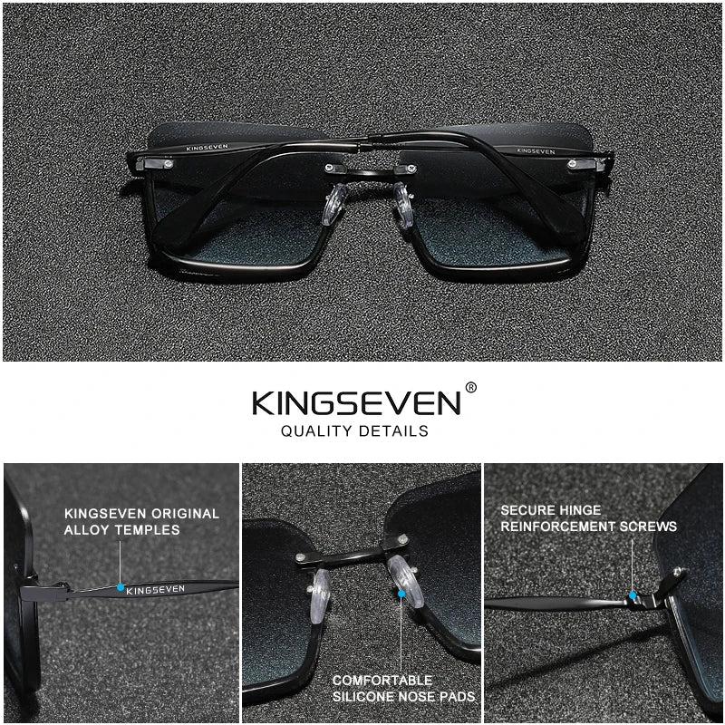 KINGSEVEN New Square Women‘s Sunglasses Party Half-frame Design Gradient Lens Glasses Accessory Fashion Decoration Eyewear