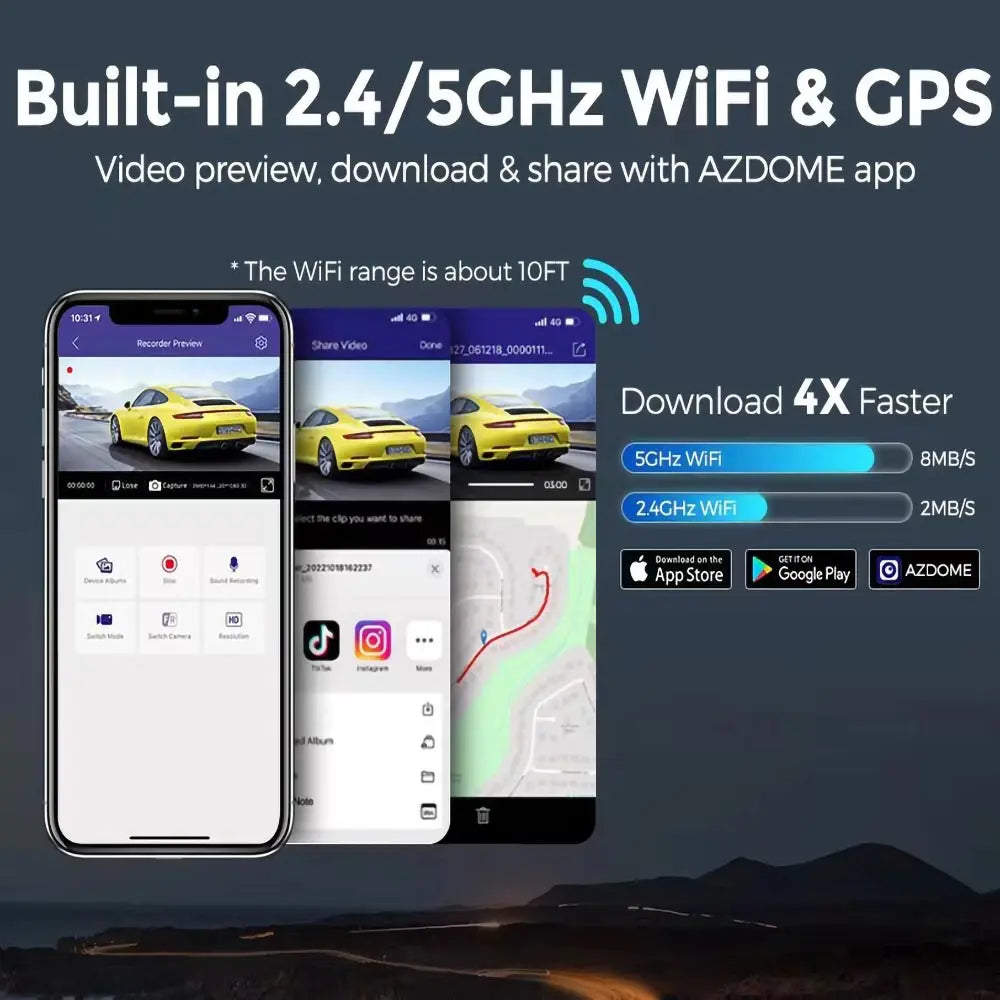 AZDOME M550 Pro Car DVR 4K Three Cameras