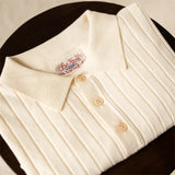 Red Tornado Rib Stripe Polo Shirt Summer Men's