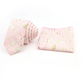 Men Linen Plant Ainmal Ties Set Pocket Handkerchief