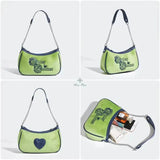 Y2K Vintage Korean Armpit Shoulder Green Underarm Tote