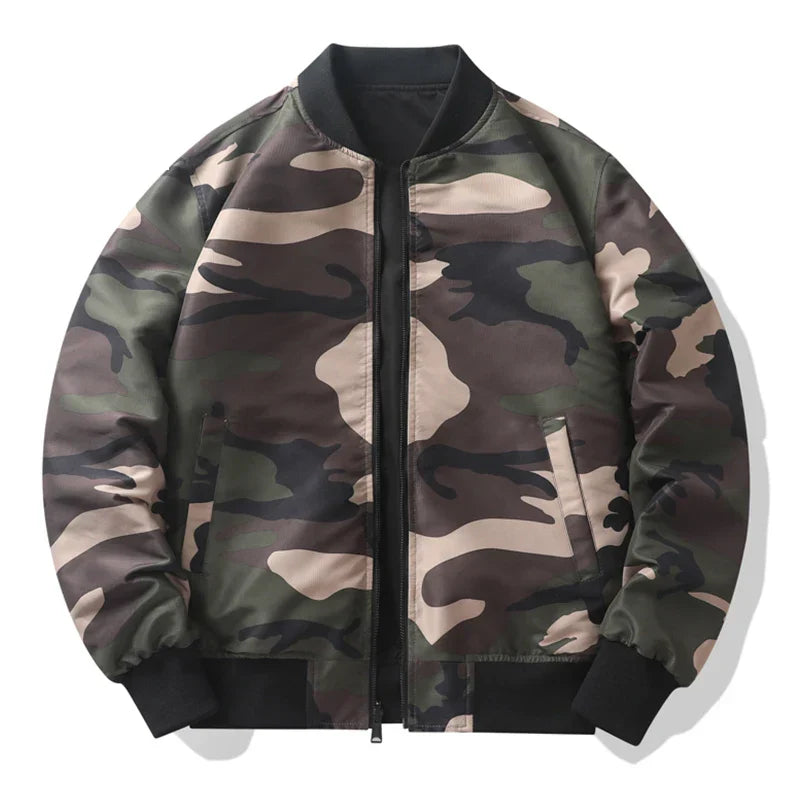 Double-side Jackets Men Camouflage Bomber Jacket Spring Autumn
