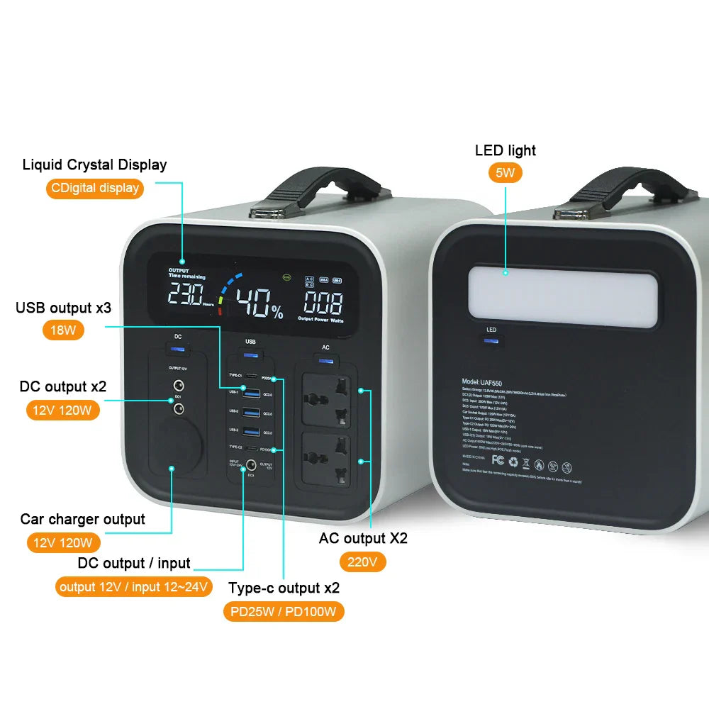 파워뱅크220v 한국형 캠핑용품 보조배터리 Camping Battery 300w 1000w 2000w Portable Power Station Lifepo4 Battery for Home павербанки распродажа