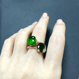 2PcsSet Pomellato Ring Stacked Mix Color Crystal Ring