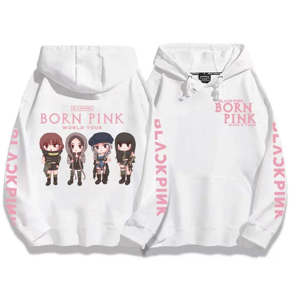 Kpop Born Pink Sweatshirts y2k Cute Graphic Printed