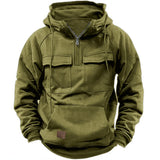Loose Sweatshirt Men Pullover Solid Color Black Blue