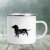 I Love Dachshunds Printed Enamel Mug Creative Glass