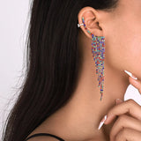 New Luxury Rhinestone Women's Earrings Tassel Crystal Hanging