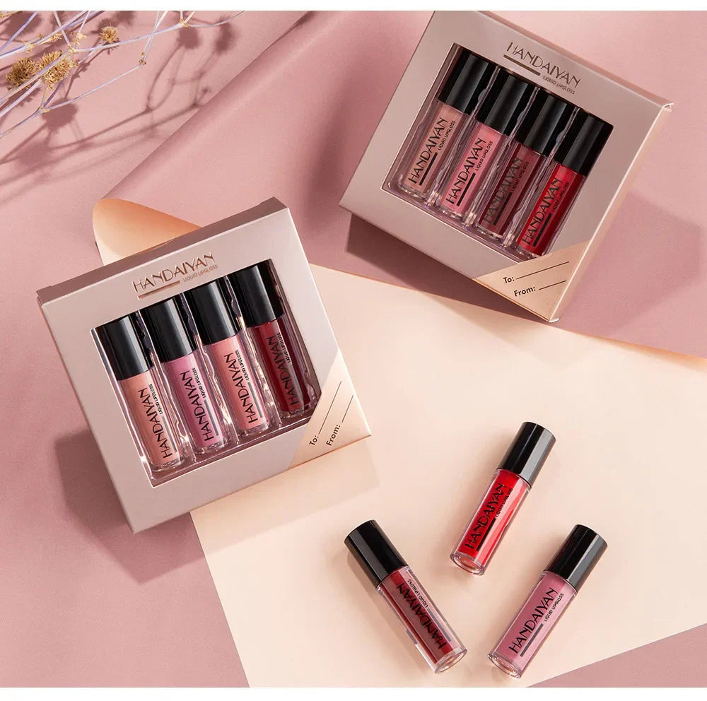HANDAIYAN Lipstick Set Sexy 4 Colors Lip Gloss