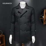 2022 winter long trench coat men jacket mens