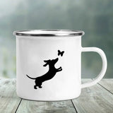 I Love Dachshunds Printed Enamel Mug Creative Glass