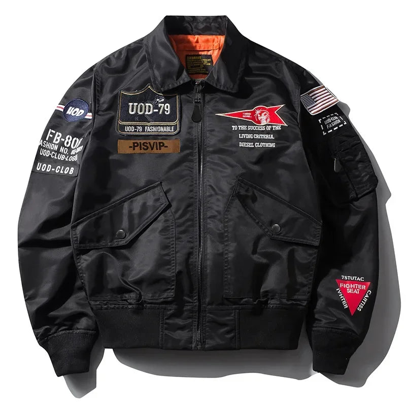 Spring Autumn Aviator Baseball Baseball Jackets Man Military
