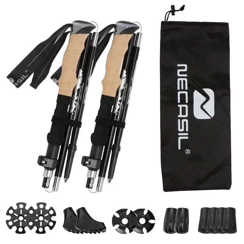 32-125cm 5 Sections Trekking Poles Ultralight Aluminum Alloy