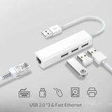 USB Ethernet Network Card 3 Ports High-Speed USB