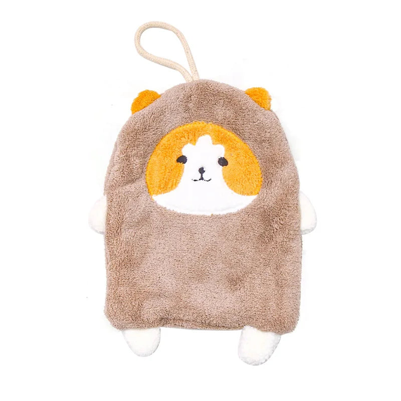 Cute Coral Plush Cat Wipe Towel Microfiber Hand