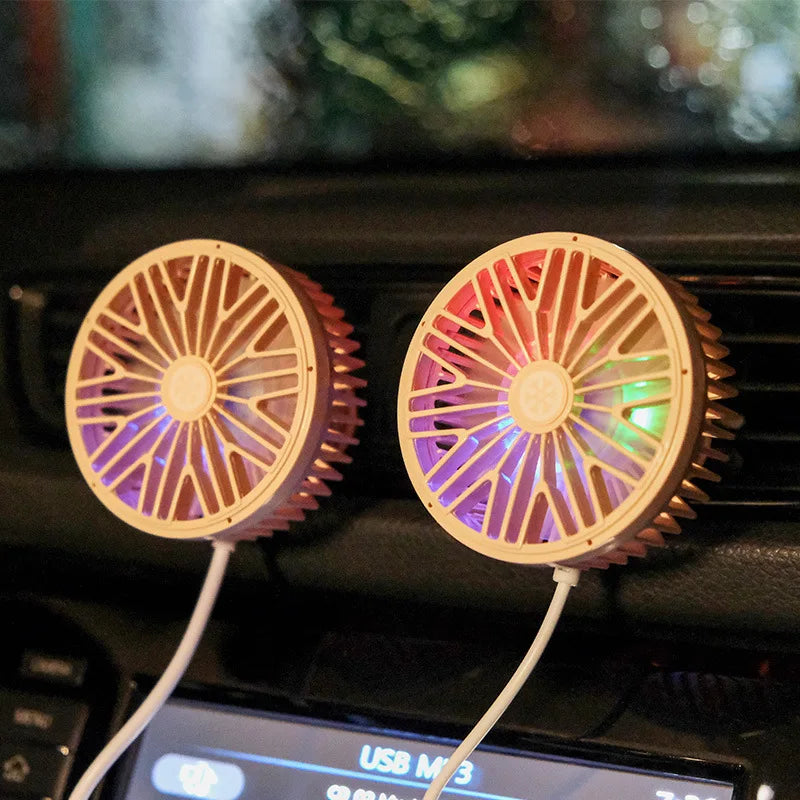 Car Fan USB Fan Air Outlet Lighting LED